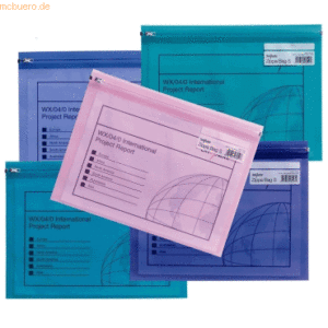 25 x Snopake Dokumententasche Zippa Bag 'S' A4 electra farbig sortiert