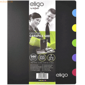 Snopake Visitenkarten-Ringbuch Eligo Executive für 500 Karten schwarz