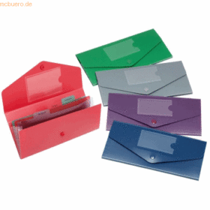 5 x Snopake Reisedokumentenhülle Fusion DINlang farbig sortiert