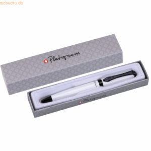 12 x Platignum Kugelschreiber Studio weiß silberne Geschenkpackung