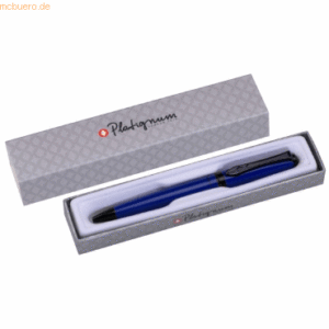 12 x Platignum Kugelschreiber Studio blau silberne Geschenkpackung
