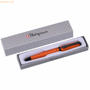 12 x Platignum Kugelschreiber Studio orange silberne Geschenkpackung