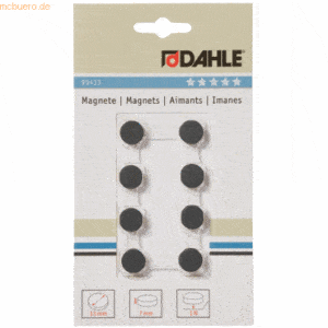 10 x Dahle Magnete 13mm schwarz VE=8 Stück