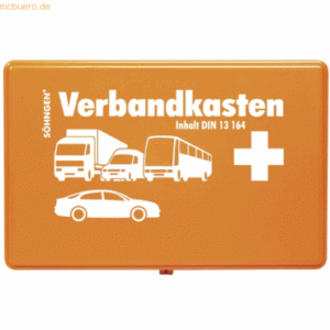 Söhngen KFZ-Verbandkasten Kunststoff orange mit Füllung Standard DIN 1