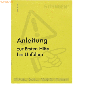 Söhngen Anleitung Erste-Hilfe Heftform gelb DGUV 204-006