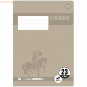 5 x Staufen Schulheft Premium A4 16 Blatt rautier