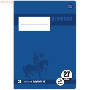 5 x Staufen Schulheft Premium A4 16 Blatt liniert beidseitig Rand