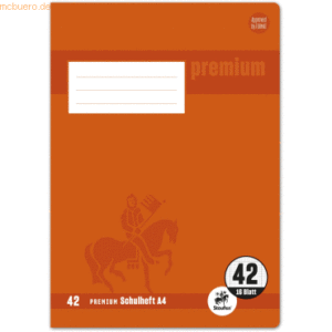 5 x Staufen Schulheft Premium A4 16 Blatt kariert Lineatur 42