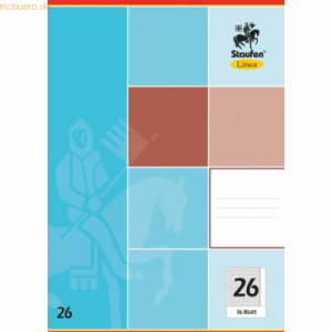10 x Staufen Schulheft Linea A4 16 Blatt kariert mit Rand