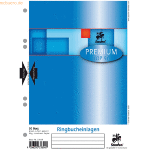 10 x Staufen Ringbucheinlage A5 90g/qm 50 Blatt liniert