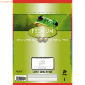 2 x Staufen Spiral-Schulblock Premium A5 40 Blatt Lineatur 1