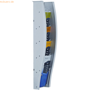Styro Wandprospekthalter styrodisplay 1/3 A4 Kunststoff 4 Fächer licht
