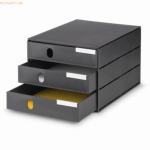 Styro Schubladenbox styroval 3 Schubladen geschlossen schwarz/schwarz