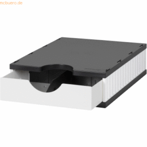 Styro Aufbewahrungsbox styrodoc uno SET 1 Fach weiß/schwarz Schublade