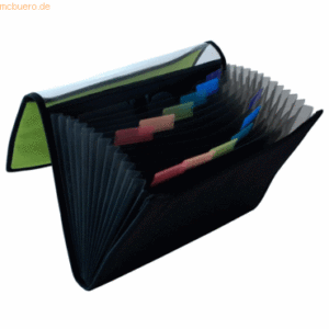 Dufco Fächermappe Soft Touch A4 Nylon 13 Fächer apfelgrün/schwarz