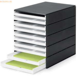 Styro Schubladenbox styroval Pro 10 Schubladen offen schwarz/weiß