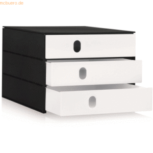 Styro Schubladenbox styroval Pro 3 Schubladen geschlossen schwarz/weiß