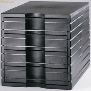 Styro Schubladenbox styrotop C4 4 hohe Schubladen geschlossen schwarz