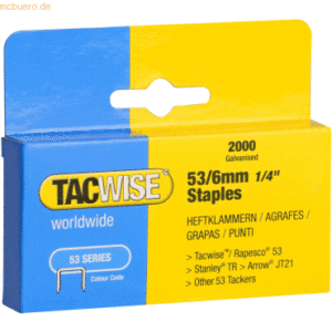 Tacwise Heftklammern 53/6mm verzinkte VE=2000 Stück