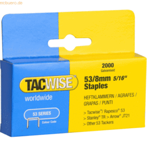 Tacwise Heftklammern 53/8mm verzinkte VE=2000 Stück
