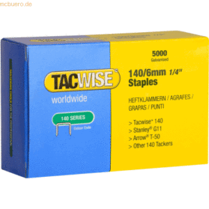 Tacwise Heftklammern 140/6mm verzinkt VE=5000 Stück