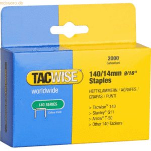 Tacwise Heftklammern 140/14mm verzinkt VE=2000 Stück