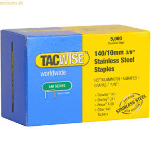 Tacwise Heftklammern 140/10mm Edelstahl VE=5000 Stück