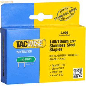 Tacwise Heftklammern 140/10mm Edestahl VE=2000 Stück