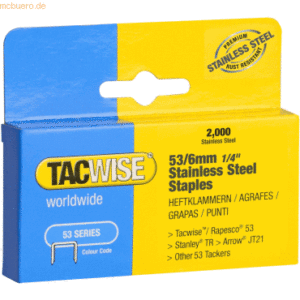 Tacwise Heftklammern 53/6mm Edelstahl VE=2000 Stück