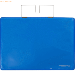 Tarifold Pro Kennzeichnungshülle A4 quer blau PVC mit Haltedraht VE=10