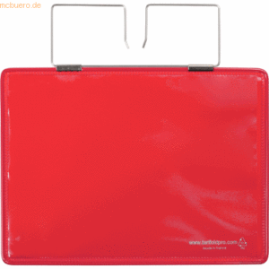 Tarifold Pro Kennzeichnungshülle A5 quer rot PVC mit Haltedraht VE=10