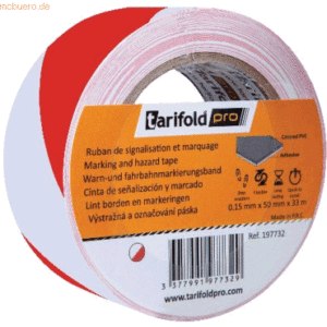 Tarifold Pro Bodenmarkierungsband Warnfarben 50mmx33m rot/weiß