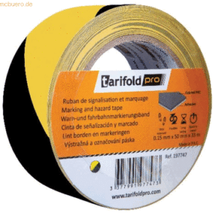 Tarifold Pro Bodenmarkierungsband Warnfarben 50mmx33m gelb/schwarz