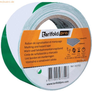 Tarifold Pro Bodenmarkierungsband Warnfarben 50mmx33m grün/weiß