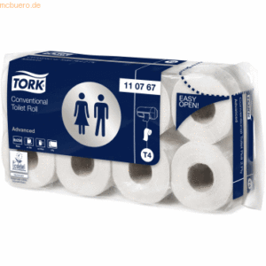 Tork Toilettenpapier Advanced Conventional 2-lagig weiß VE=8x8 Rollen
