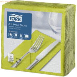 12 x Tork Dinnerservietten Soft 39x39cm 1/8 Falz 3-lagig limone VE=100