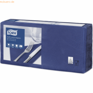 Tork Lunchservietten Advanced 33x33cm 1/4 Falz 3-lagig dunkelblau VE=1