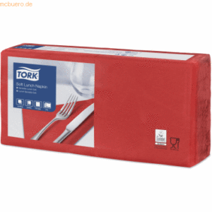 Tork Lunchservietten Advanced 33x33cm 1/4 Falz 3-lagig rot VE=150 Stüc