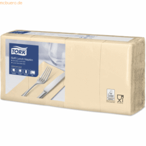 Tork Lunchservietten Advanced 33x33cm 1/8 Falz 3-lagig sandfarben VE=1