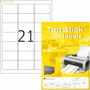 TopStick Universal-Etiketten Papier weiß selbstklebend 63