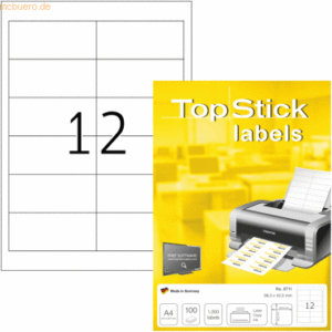TopStick Universal-Etiketten Papier weiß selbstklebend 96