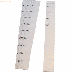 Ultradex Zahlen 1 bis 31 für Stecktafel B40xH32mm