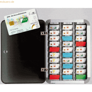 Ultradex Versichertenkarten-Vitrine B385xH545mm für 30 Kartenhalter