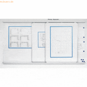 Ultradex Schiebetafelanlage für Wandmontage BxH 4000x1306mm mit Whiteb