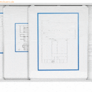 Ultradex Schiebetafel mit Whiteboard BxHxT 900x1500mm weiß incl. Rolle