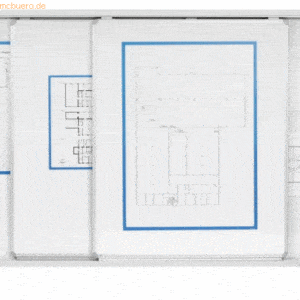 Ultradex Schiebetafel mit Whiteboard BxHxT 1200x1500mm weiß incl. Roll