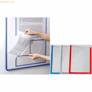 Ultradex Infotaschen-Starterset magnetisch A4 blau/grau/rot VE=15 Stüc