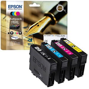 4 EPSON 16XL / T1636XL schwarz