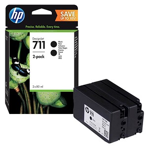 2 HP 711 schwarz (P2V31A) Tintenpatronen