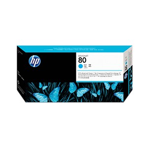 HP 80 cyan (C4821A) Druckkopf und Druckkopfreiniger